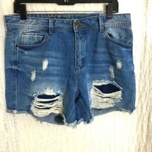 Hot Kiss Distressed/Destroyed Jean Shorts Size 11